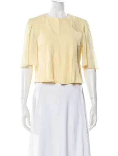 Pre-owned Akris X Bergdorf Goodman Silk Jacket In Yellow