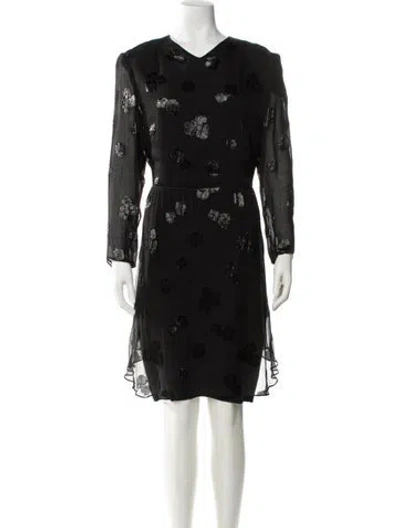 Pre-owned Akris X Bergdorf Goodman Silk Knee-length Dress In Black