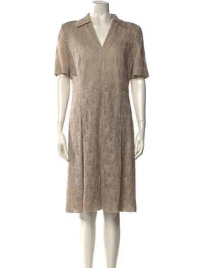 Pre-owned Akris X Bergdorf Goodman Silk Knee-length Dress In Neutral