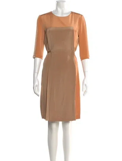 Pre-owned Akris X Bergdorf Goodman Silk Knee-length Dress In Neutral