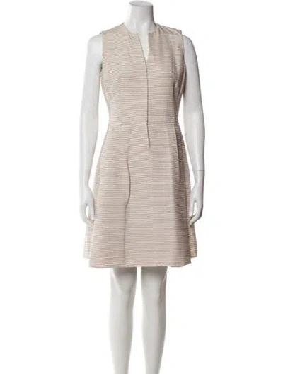 Pre-owned Akris X Bergdorf Goodman Silk Mini Dress In Neutral