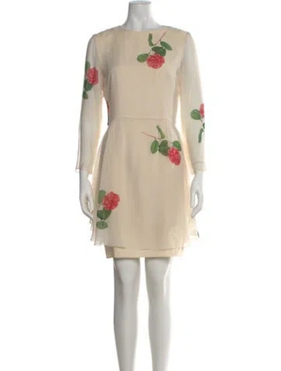Pre-owned Akris X Bergdorf Goodman Silk Mini Dress In Neutral