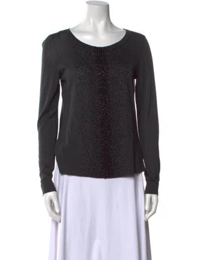 Pre-owned Akris X Bergdorf Goodman Silk Scoop Neck Sweater In Black