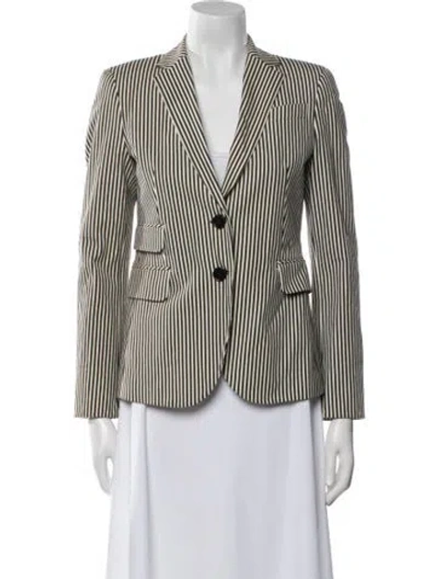 Pre-owned Akris X Bergdorf Goodman Striped Blazer In Neutral