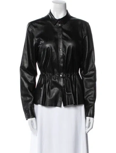 Pre-owned Akris X Bergdorf Goodman Suede Biker Jacket In Blue