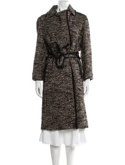 Pre-owned Akris X Bergdorf Goodman Tweed Trench Coat In Neutral