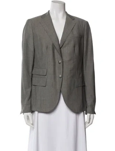 Pre-owned Akris X Bergdorf Goodman Wool Blazer In Gray