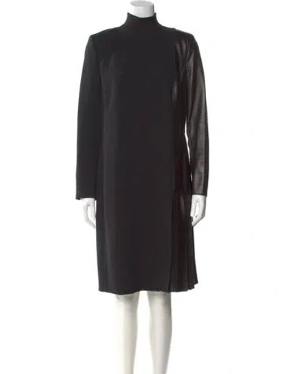 Pre-owned Akris X Bergdorf Goodman Wool Knee-length Dress In Black