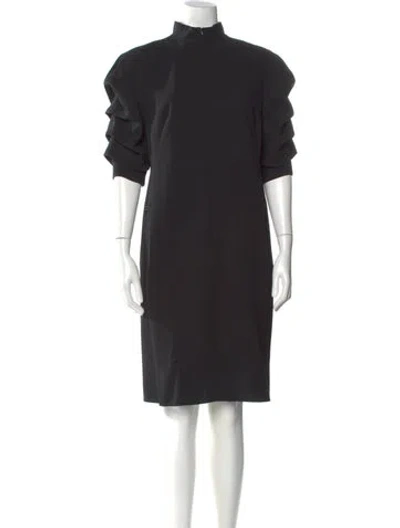 Pre-owned Akris X Bergdorf Goodman Wool Knee-length Dress In Black