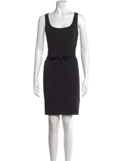 Pre-owned Akris X Bergdorf Goodman Wool Knee-length Dress In Black
