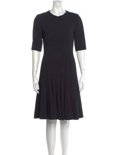 Pre-owned Akris X Bergdorf Goodman Wool Knee-length Dress In Blue
