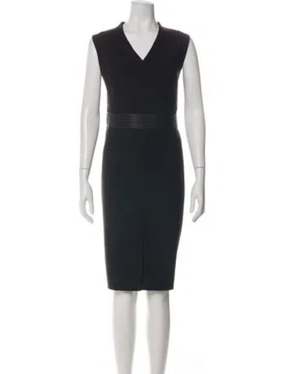 Pre-owned Akris X Bergdorf Goodman Wool Knee-length Dress In Brown