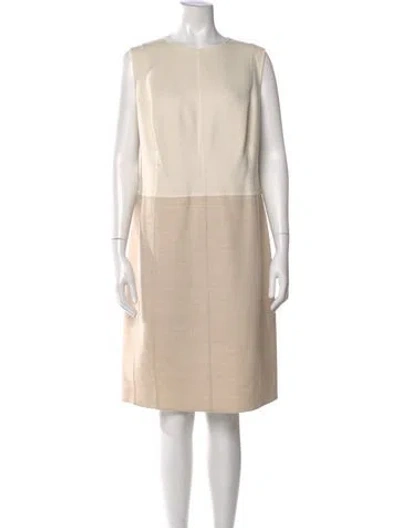 Pre-owned Akris X Bergdorf Goodman Wool Knee-length Dress In Neutral