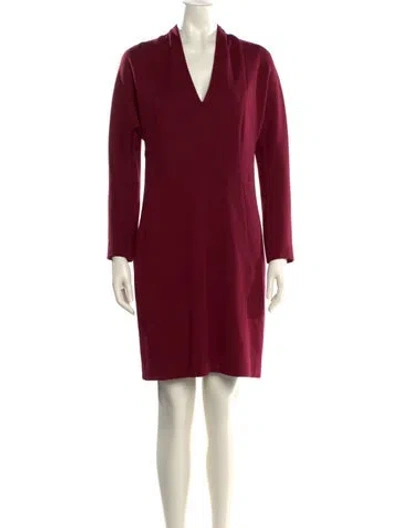Pre-owned Akris X Bergdorf Goodman Wool Knee-length Dress In Red