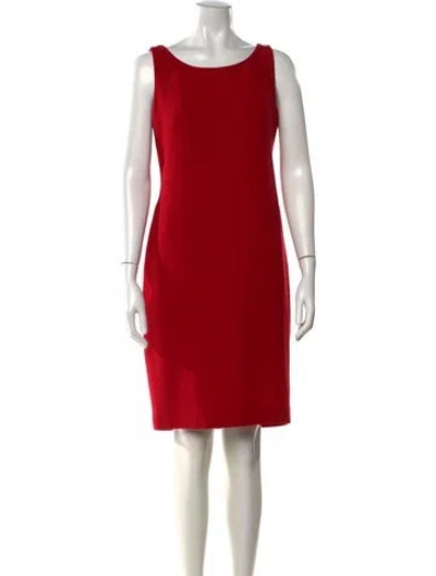 Pre-owned Akris X Bergdorf Goodman Wool Knee-length Dress In Red