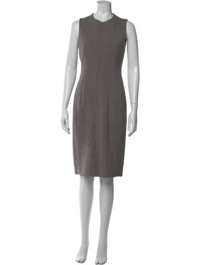 Pre-owned Akris X Bergdorf Goodman Wool Midi Length Dress In Gray