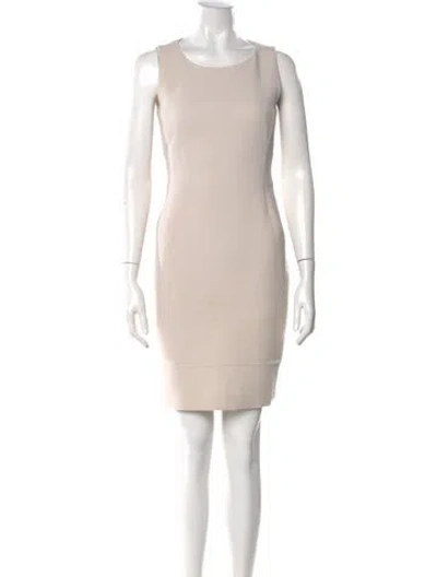 Pre-owned Akris X Bergdorf Goodman Wool Mini Dress In Neutral