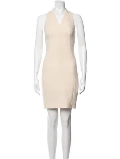 Pre-owned Akris X Bergdorf Goodman Wool Mini Dress In Neutral