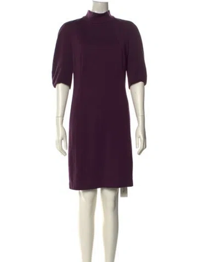 Pre-owned Akris X Bergdorf Goodman Wool Mini Dress In Purple