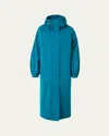 Akris Zachary Water-resistant Techno Gabardine Long Coat In Blue