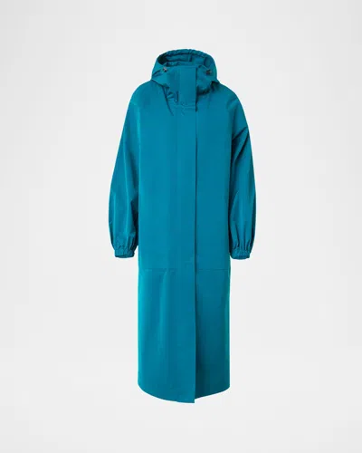 AKRIS ZACHARY WATER-RESISTANT TECHNO GABARDINE LONG COAT