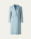 Akris Zelda Cashmere Double-breasted Coat In Stone Blue