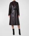 Akris Zeno Lacquer Cotton Belted Trench Coat In Mocca