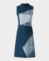 Akris Zig Zag Skimmer Sleeveless Dress In Blue