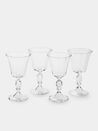 Akua Objects Alban Crystal White Wine Glasses (set Of 4) In Transparent
