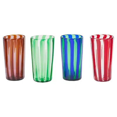 Pre-owned Akua Objects Augusta Glasses - Set Of Four In Gray