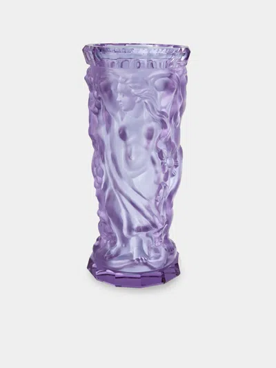 Akua Objects Michael Hand-blown Crystal Vase (14.5in/37cm) In Purple