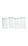 Akua Objects Set-of-four Large Peter Glass In Green