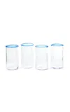 Akua Objects Set-of-four Large Peter Glass In Blue