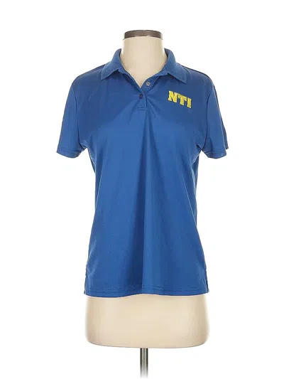Pre-owned Akwa Short Sleeve Polo Shirt In Blue