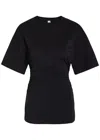 Akyn Harper Gathered Stretch-cotton T-shirt In Black