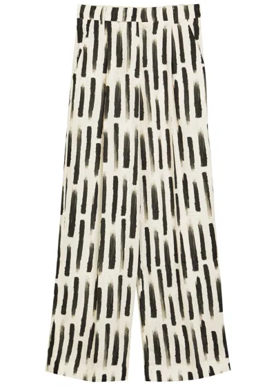 Akyn Perla Printed Straight-leg Trousers In White