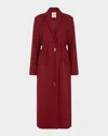 Akyn Studio Alba Tailored Long Wool Coat In Red