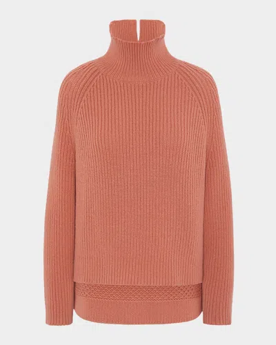 Akyn Studio Chaya Wool Turtleneck Sweater In Orange