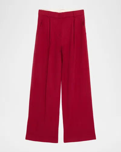 Akyn Studio Perla Tailored Straight-leg Trousers In Red