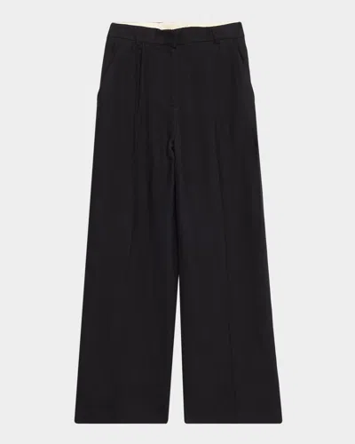 Akyn Studio Perla Tailored Straight-leg Trousers In Black