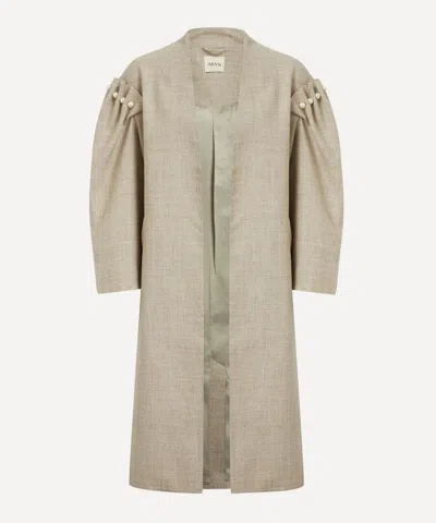 Akyn Women's Dree Grey Undyed Wrap Coat In Neutral
