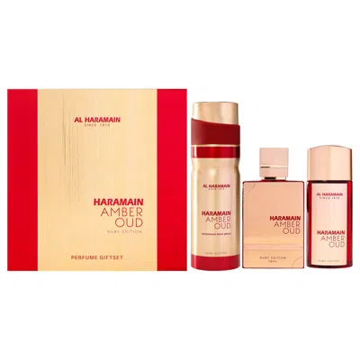 Al Haramain Amber Oud - Ruby Edition By  For Unisex - 3 Pc Gift Set 2.5oz Edp Spray, 1oz Edp Spray, 6 In Multi