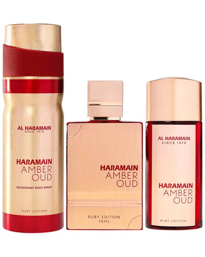 Al Haramain Unisex 3pc Gift Set Amber Oud - Ruby Edition Parfum