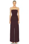 Ala&iuml;a Flare Jumpsuit In Burgundy