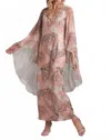 Ala Von Auersperg Angelina Silk Maxi Dress In Runaway Beach In Pink