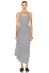 Alaïa Sleeveless Ruched Tank Maxi Dress In Multi