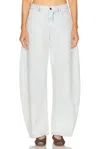 Alaïa Rounded Jeans In Ice Denim In Blue