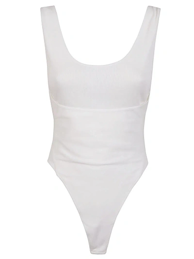 Alaïa Cut-out Ribbed Cotton Bodysuit In White