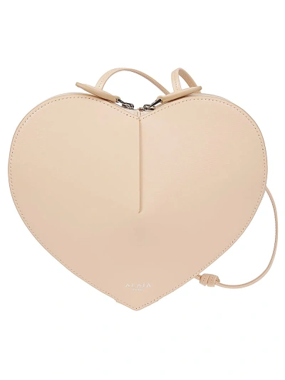 Alaïa Le Cœur Leather Crossbody Bag In Pink