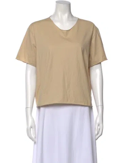 Pre-owned Alabama Chanin Crew Neck Short Sleeve T-shirt In Neutral